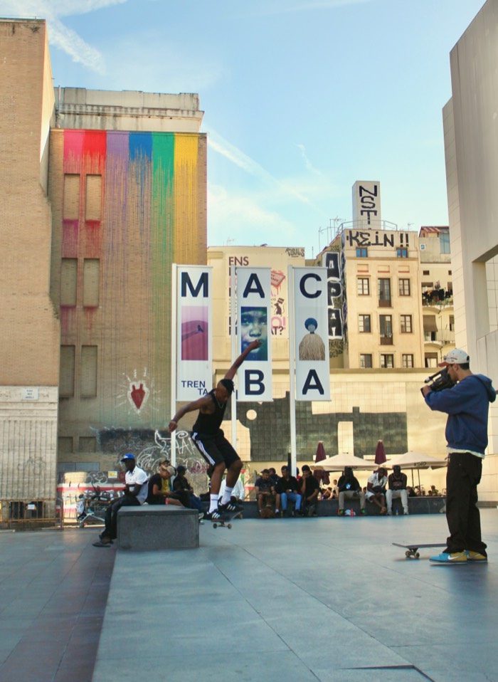 Skateboarders at MACBA, Barcelona. 2026