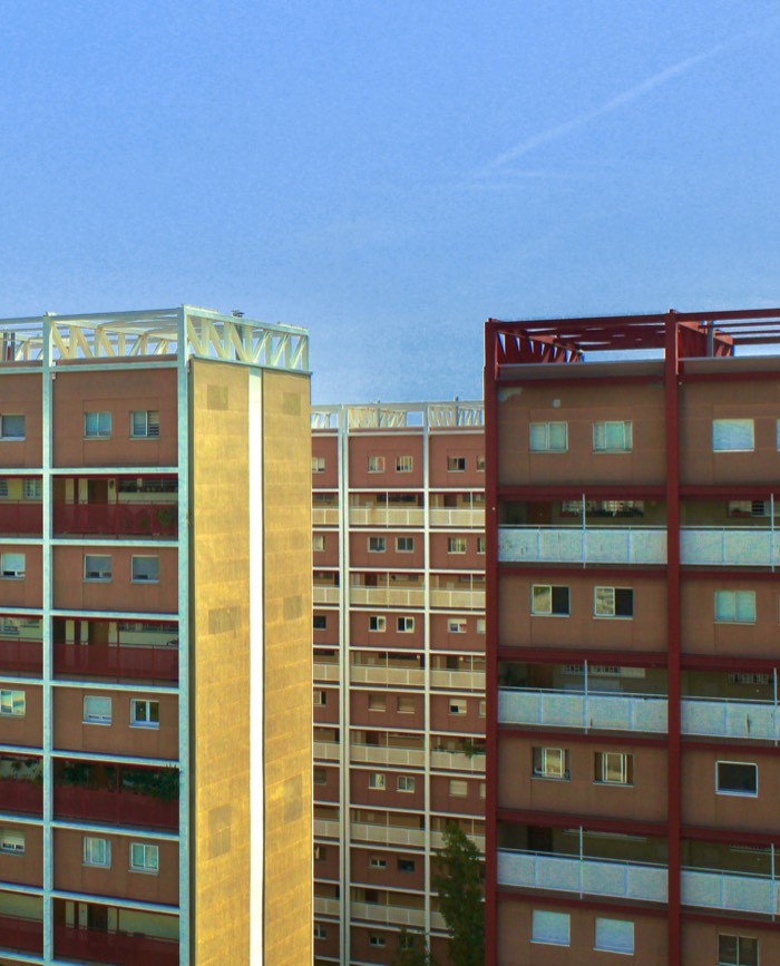 Neighbouring apartment buildings, Barcelona. 2026